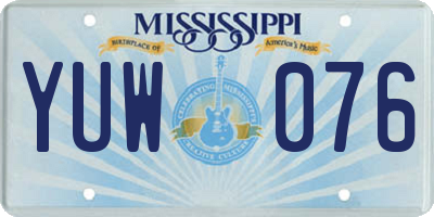MS license plate YUW076