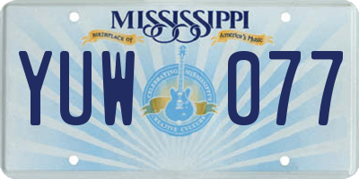MS license plate YUW077