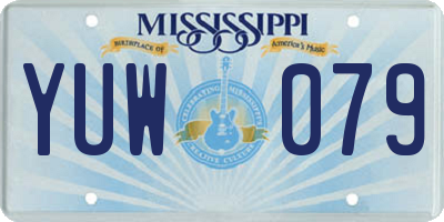 MS license plate YUW079