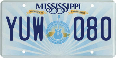 MS license plate YUW080