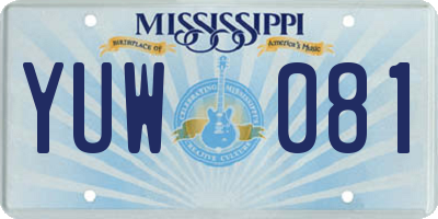 MS license plate YUW081
