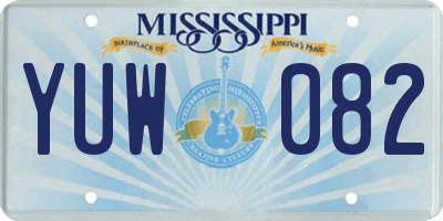 MS license plate YUW082
