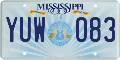MS license plate YUW083