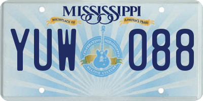 MS license plate YUW088