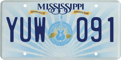 MS license plate YUW091
