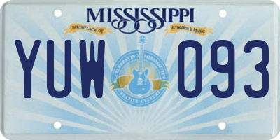 MS license plate YUW093