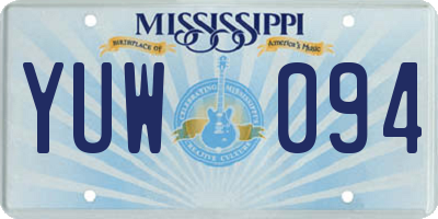 MS license plate YUW094