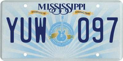 MS license plate YUW097
