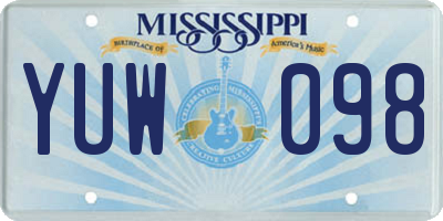 MS license plate YUW098