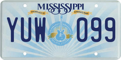 MS license plate YUW099