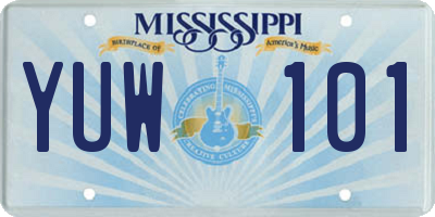 MS license plate YUW101