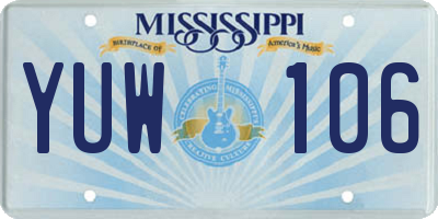 MS license plate YUW106