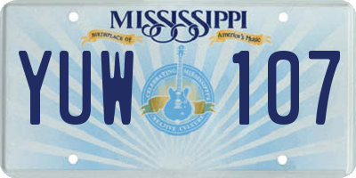 MS license plate YUW107