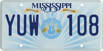 MS license plate YUW108