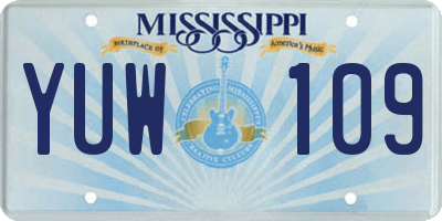 MS license plate YUW109
