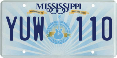 MS license plate YUW110