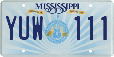 MS license plate YUW111