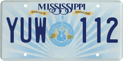 MS license plate YUW112