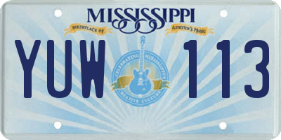 MS license plate YUW113