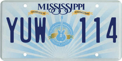 MS license plate YUW114