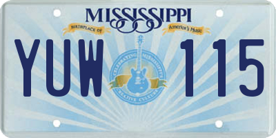 MS license plate YUW115
