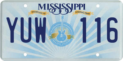 MS license plate YUW116