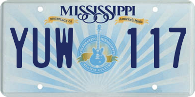 MS license plate YUW117
