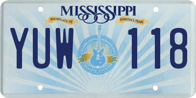 MS license plate YUW118