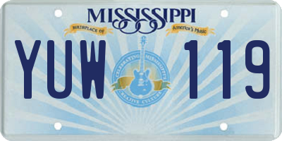 MS license plate YUW119
