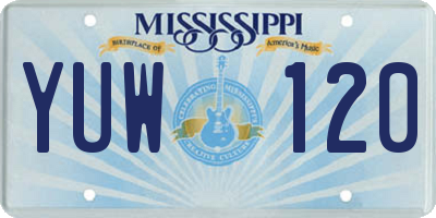MS license plate YUW120