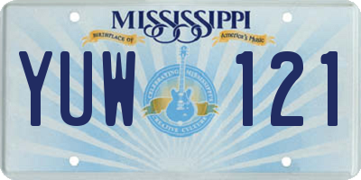 MS license plate YUW121