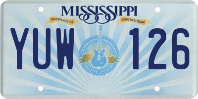 MS license plate YUW126