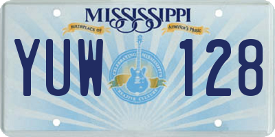 MS license plate YUW128