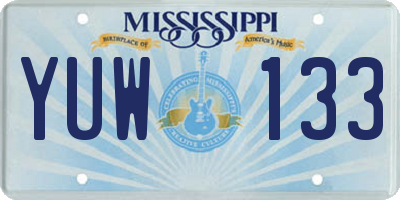 MS license plate YUW133