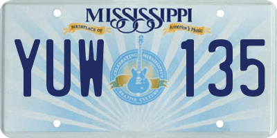 MS license plate YUW135