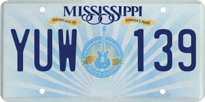 MS license plate YUW139