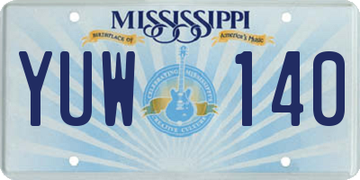 MS license plate YUW140