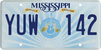 MS license plate YUW142