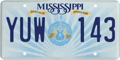 MS license plate YUW143