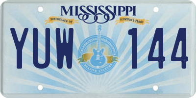 MS license plate YUW144