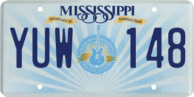 MS license plate YUW148