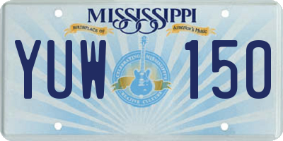MS license plate YUW150