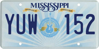 MS license plate YUW152