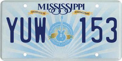 MS license plate YUW153