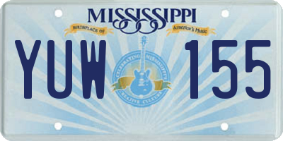 MS license plate YUW155