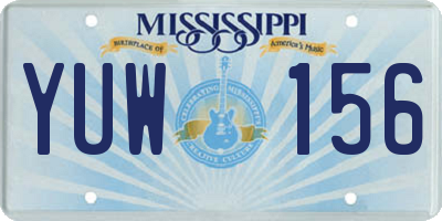 MS license plate YUW156