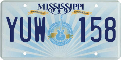 MS license plate YUW158