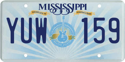 MS license plate YUW159