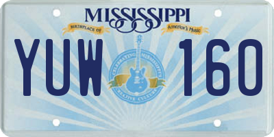 MS license plate YUW160