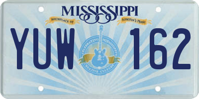 MS license plate YUW162
